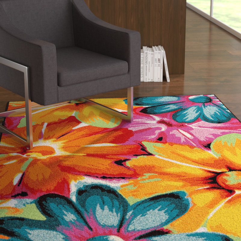 Latitude Run Weisman Yellow/Blue Area Rug & Reviews Wayfair